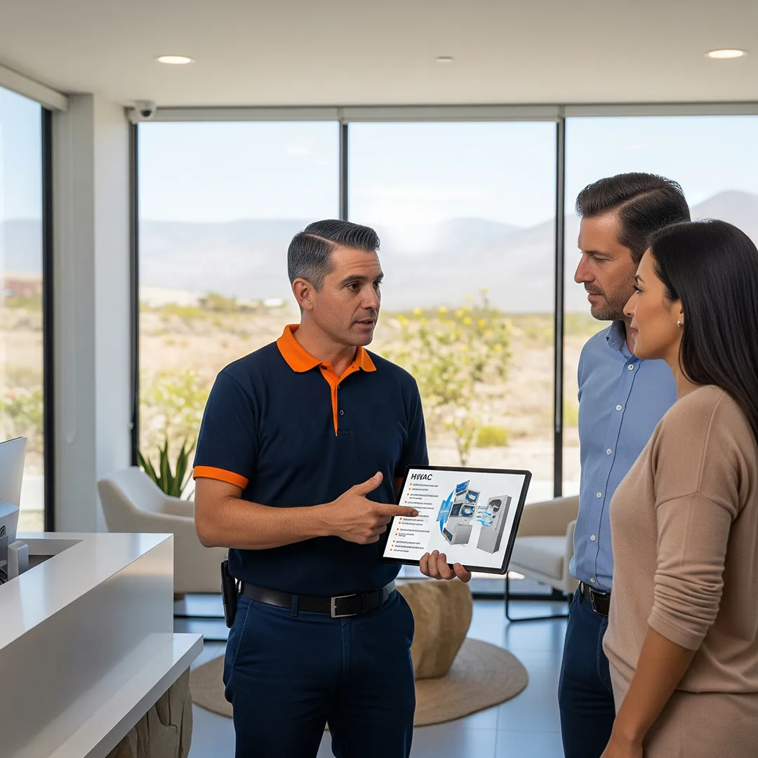 Técnicos asesorando a un cliente