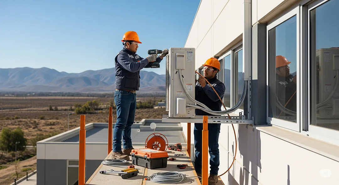Técnicos trabajando en un proyecto industrial